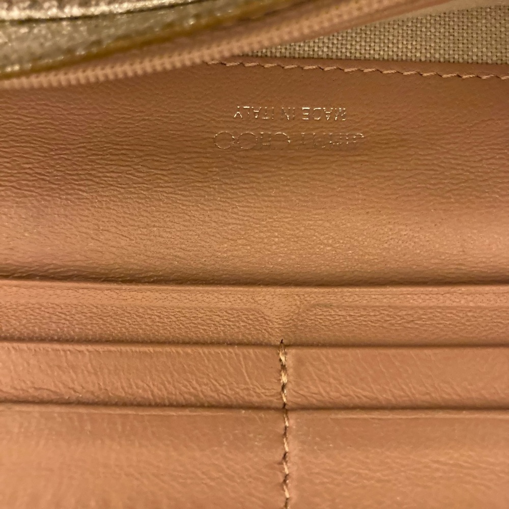 Jimmy Choo Gold Metallic Star-Stud Wallet - Picture 3 of 7